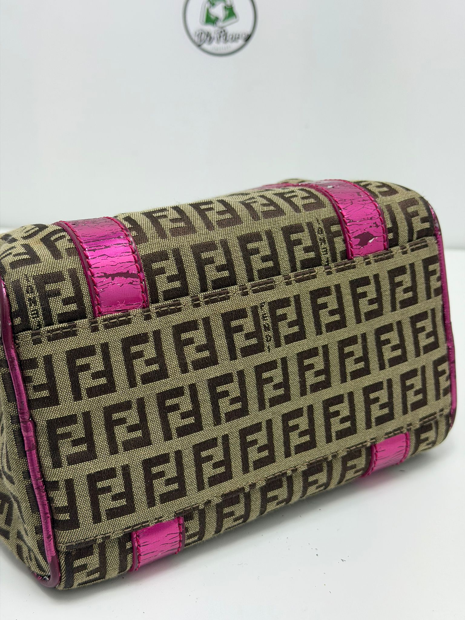 Mini bauletto Fendi beige e viola