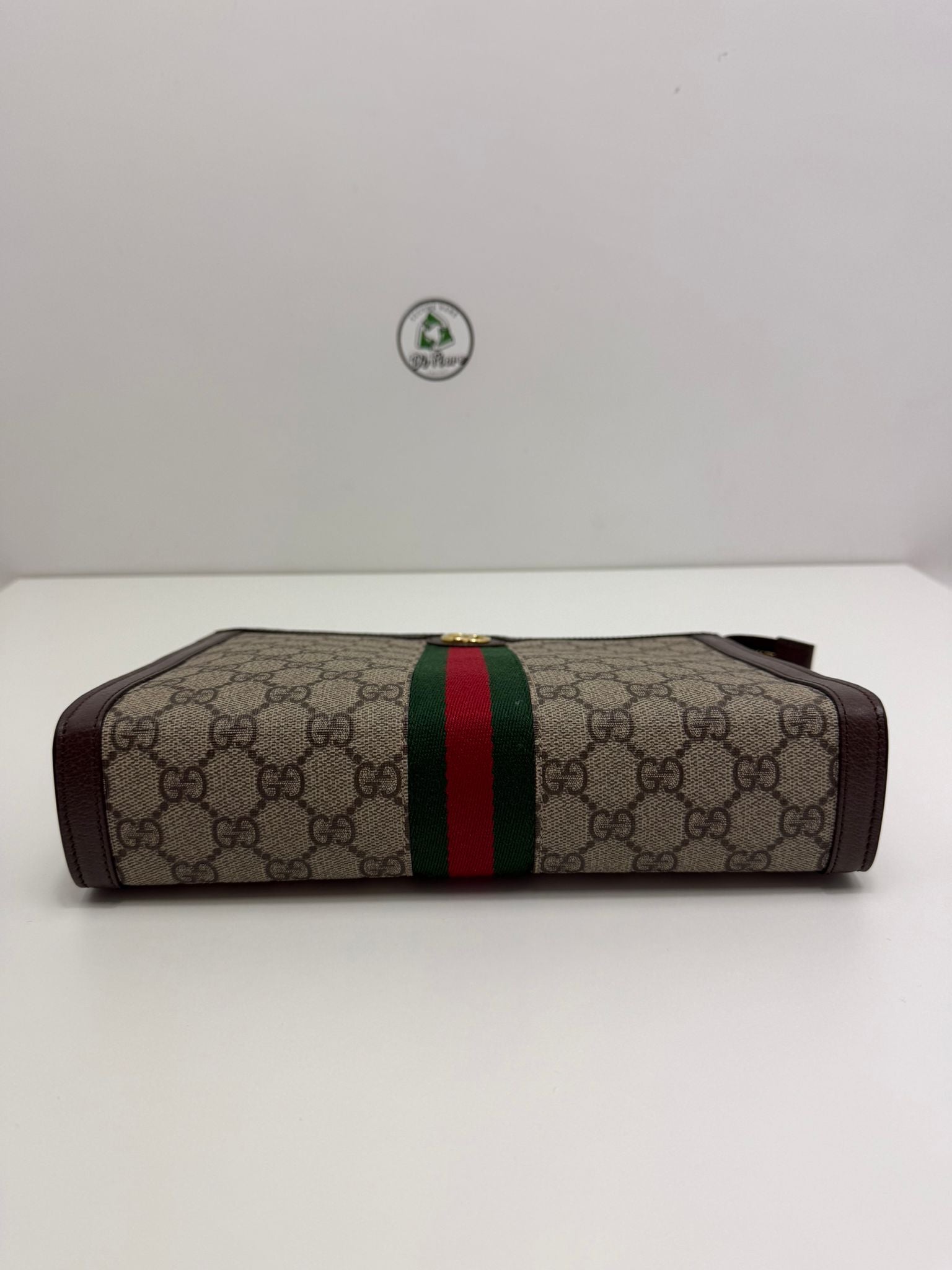 Pochette Gucci marrone verde e rosso