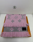 sciarpa logo mania Louis Vuitton rosa argento