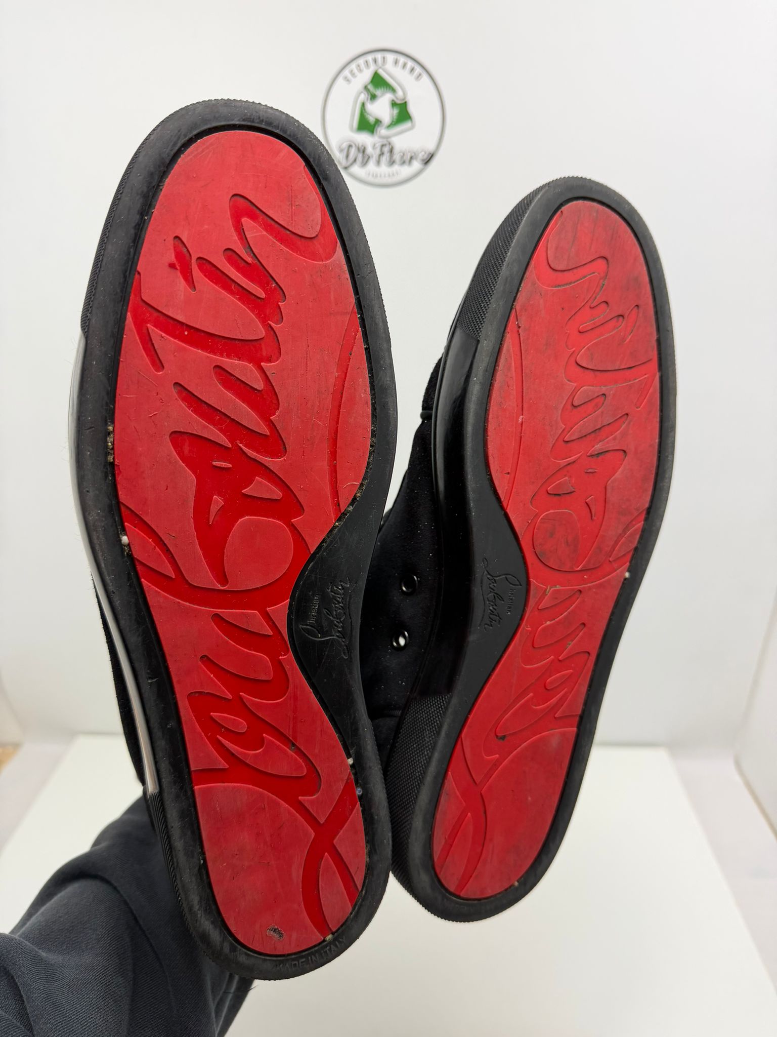 Christian Louboutin 43.5 alte nera con brillantini