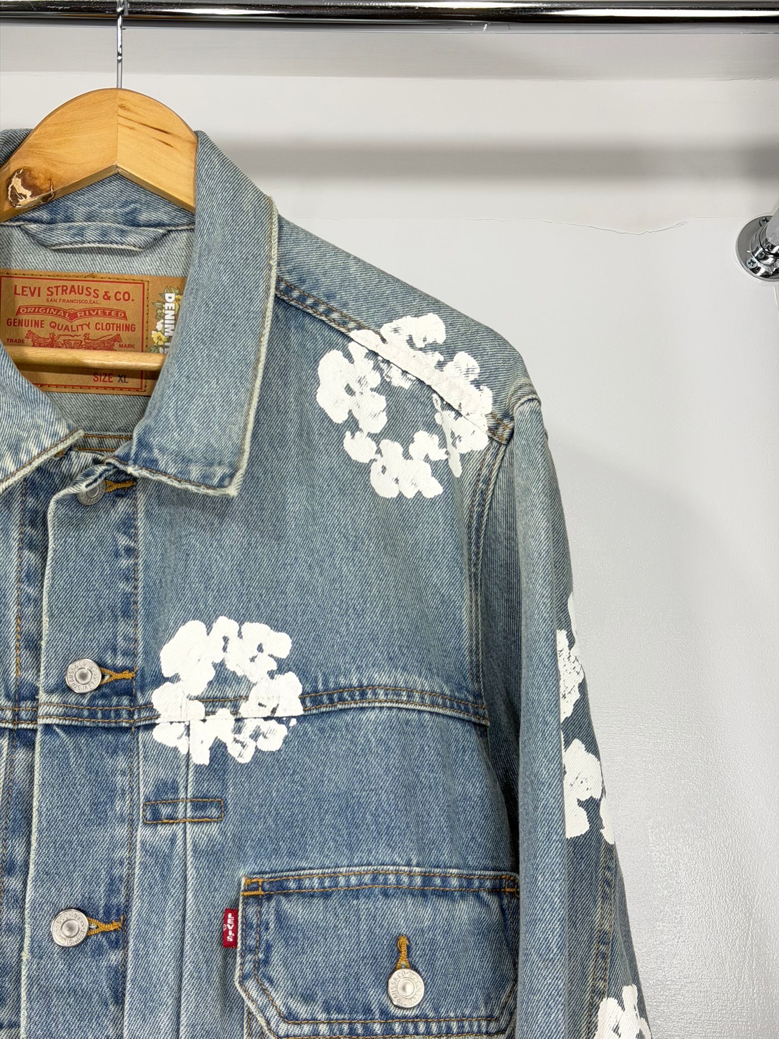 Giacca Levis X denim tears Size XL azzurra e bianca