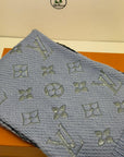 sciarpa logo mania Louis Vuitton azzurro argento