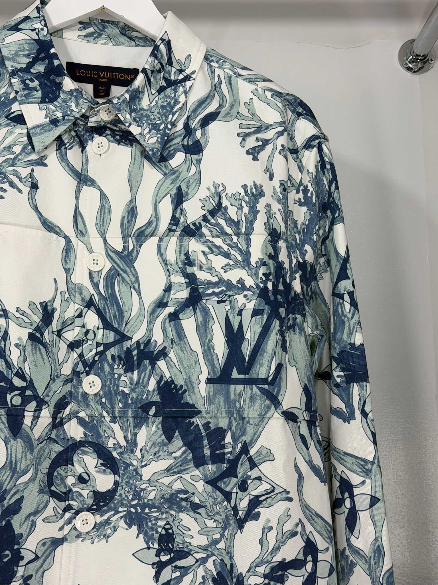 Camicia Louis Vuitton Size M bianca blu e azzurro