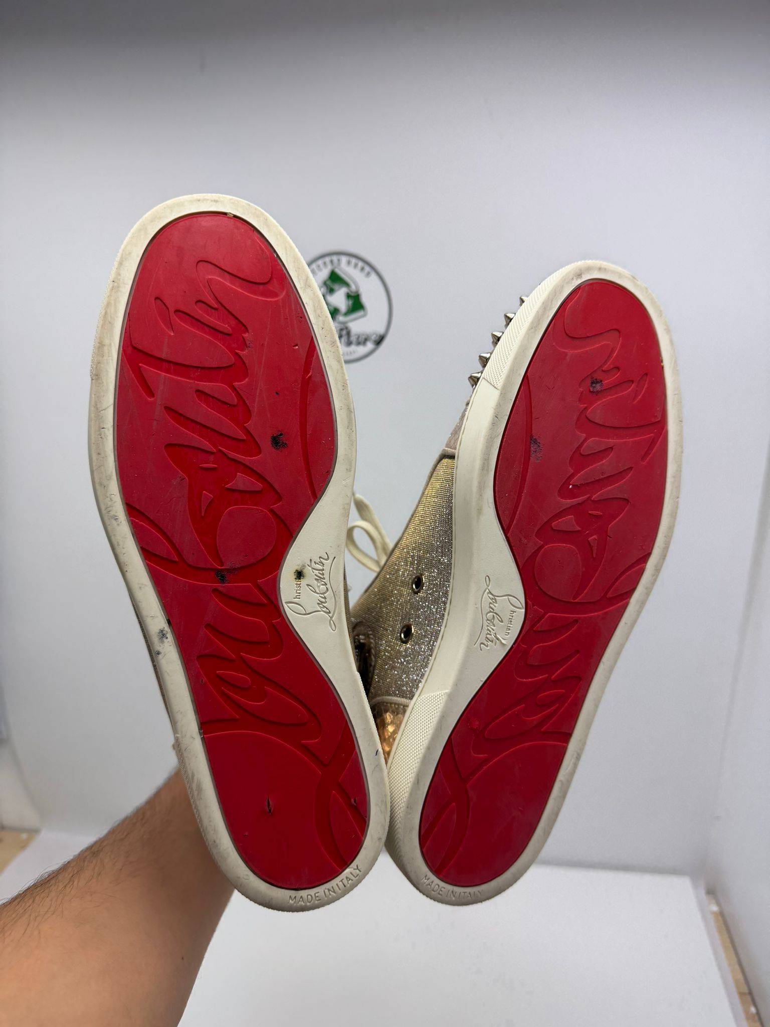 Christian Louboutin 40.5 oro e argento alta