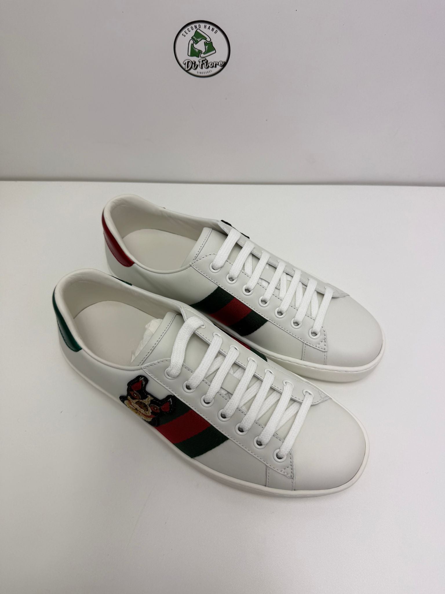 Gucci ace nuova Size 7=41 bianca verde e rossa