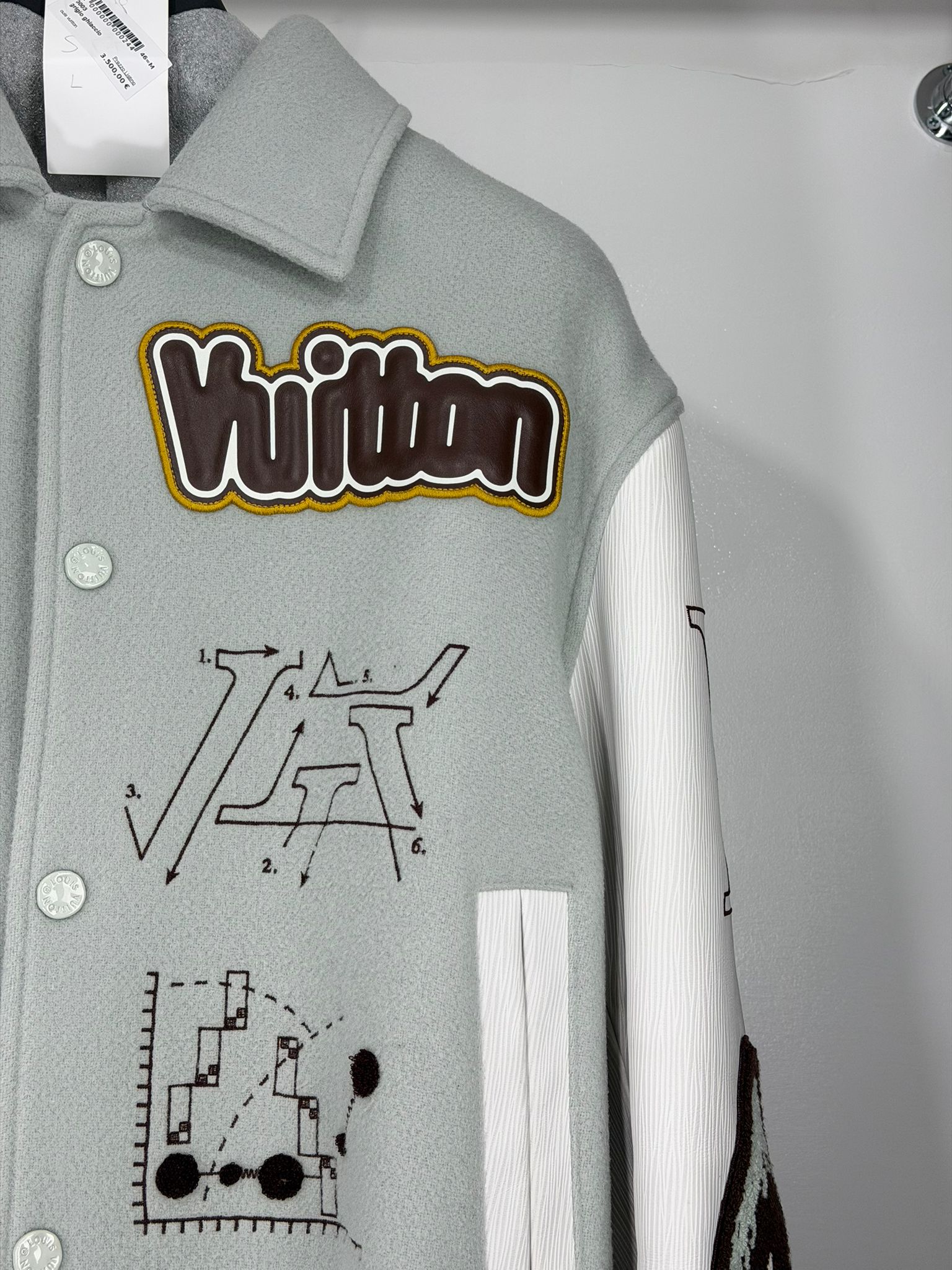 Giacca Louis Vuitton Size 46=M grigia bianca marrone e gialla