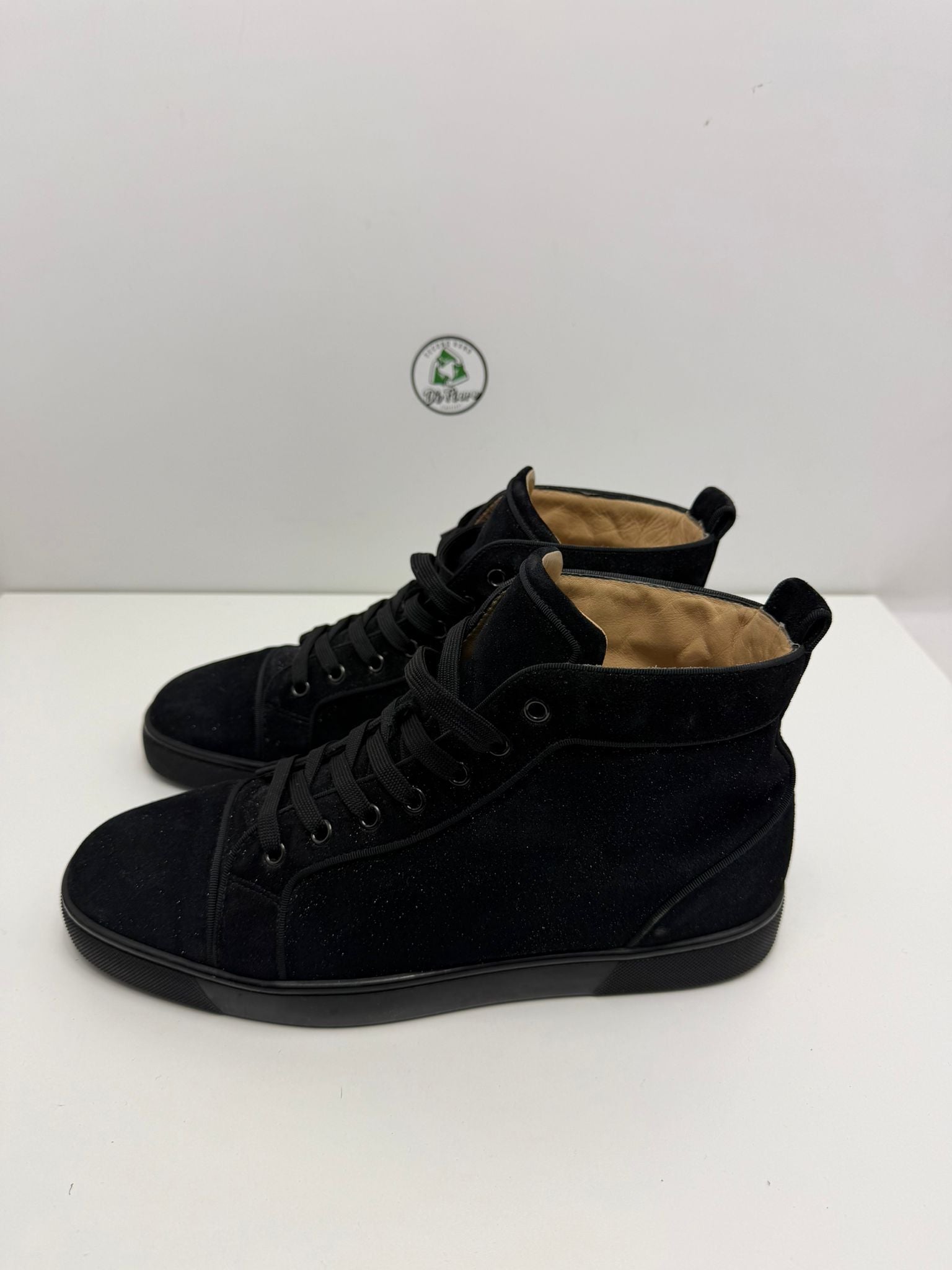 Christian Louboutin 43.5 alte nera con brillantini