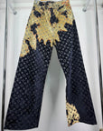 jeans Vuitton effetto bruciato monogram taglia 48 blu navy