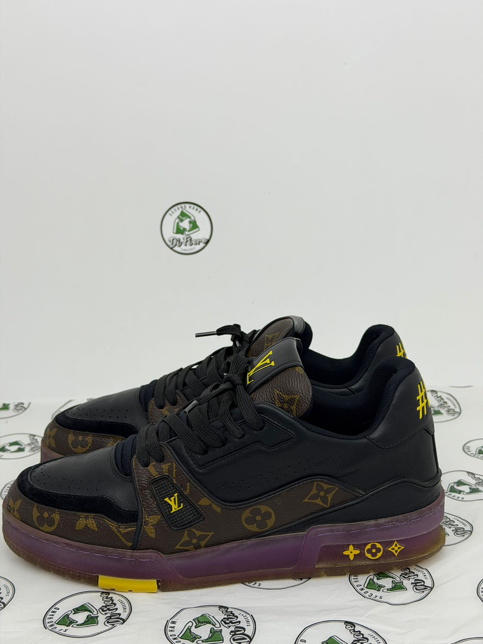 Louis Vuitton trainer Size 6.5=40.5 veste 41.5 nera e marrone