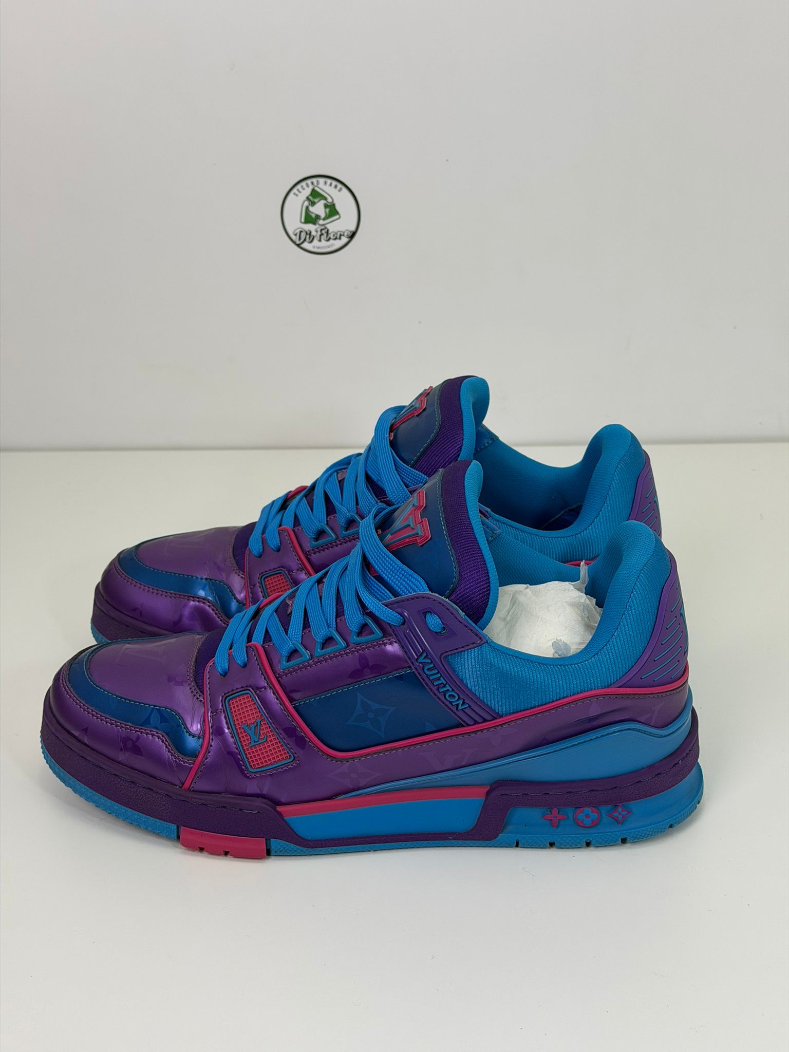 Louis Vuitton trainer 7=41 veste 42 viola e blu